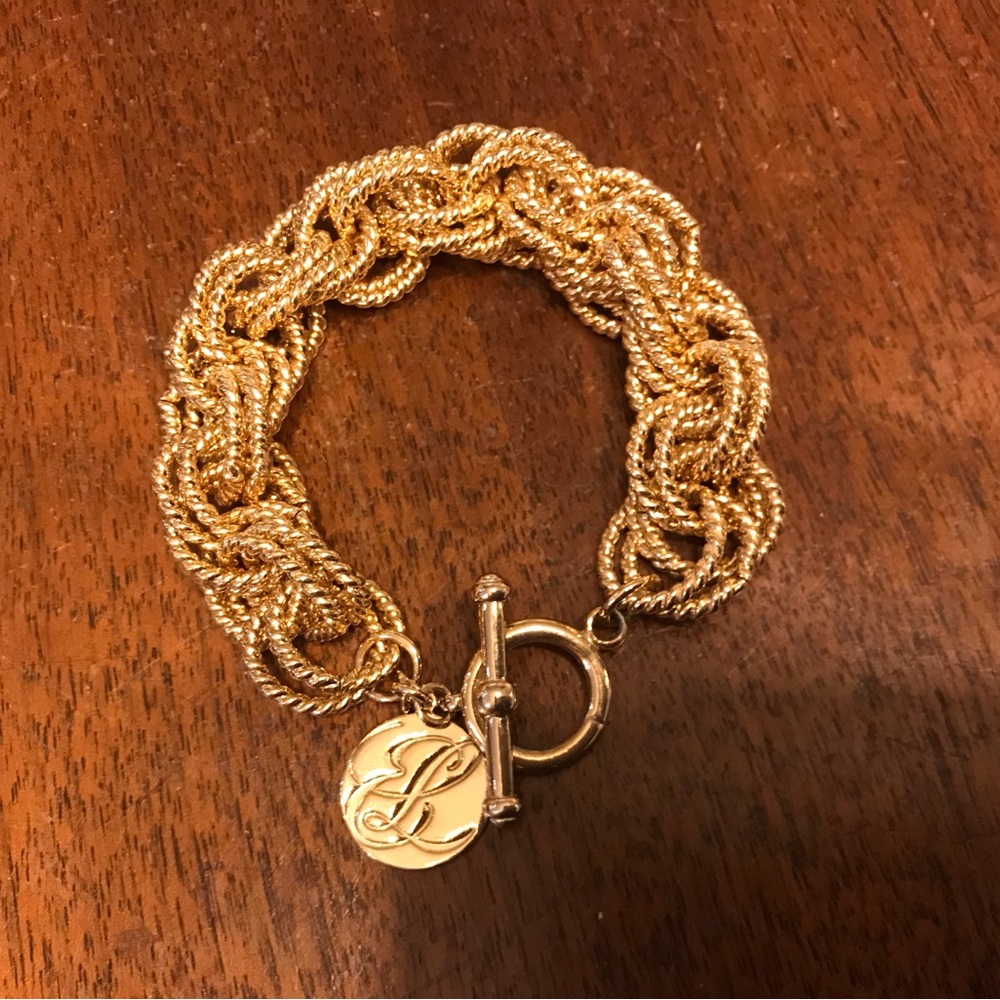 Estee Lauder Nautical Rope Gold Twisted Chain Bracelet